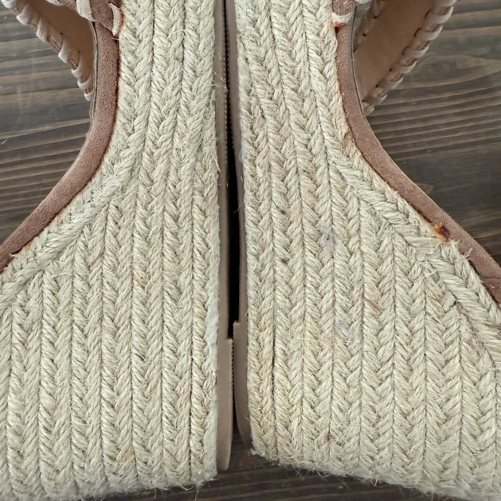 Shu Shop Women’s Justine Brown Suede Braided‎ Espadrille Wedge Sandals Size 9